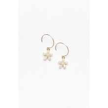 Gold Crystal Flower Drop Earring