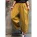 Modern Purple elastic waist Pockets Cotton Harem Pants Spring