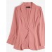 Women Solid Korean Business Style Simple V  Neck Button Cardigan